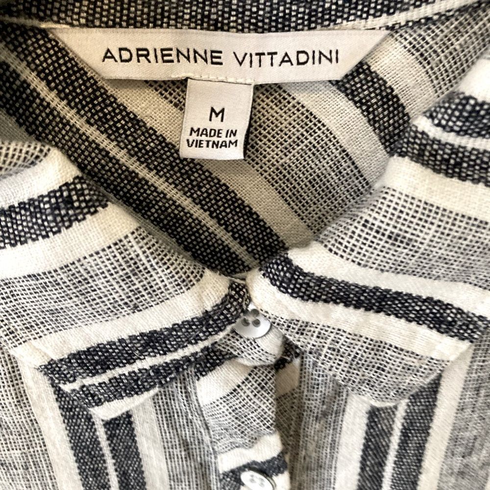 Adrienne Vittadini Linen striped dress Medium - Picture 9 of 11